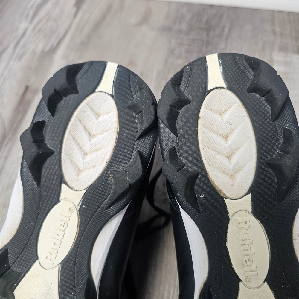 Riddell Heater Mid Strap RM Football Cleats Men 7.5D Black White Mid Top Shoes - Picture 10 of 15